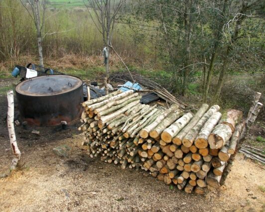 Making charcoal